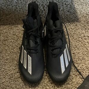 Adidas Black and Silver Soccer Cleats